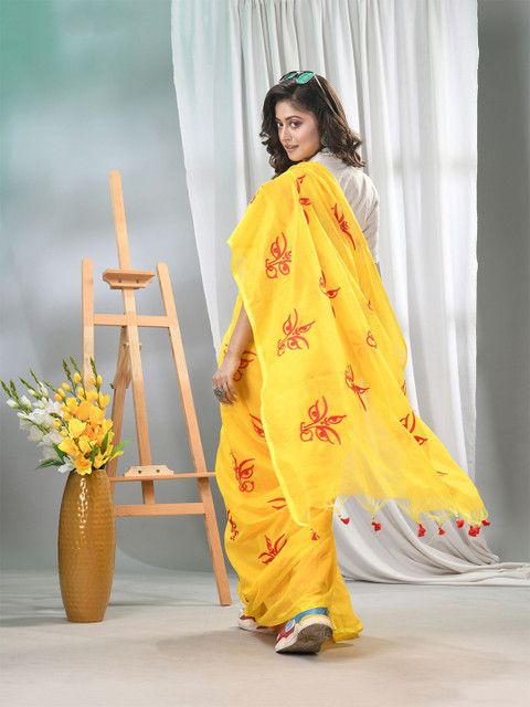 TANTLOOM Ethnic Motifs Embroidered Saree - Image 2