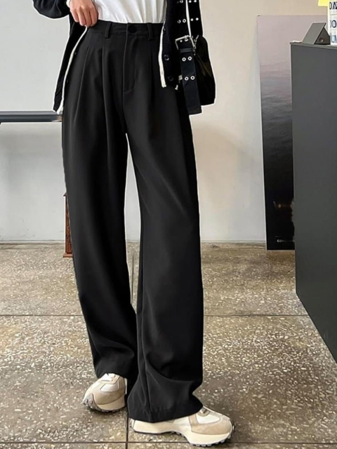 BROADSTAR Women Pleated Korean Pants