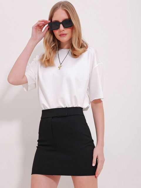 Trend Alacati stili A-Line Mini Skirt - Image 4