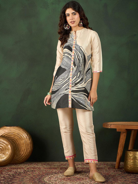 Sangria Floral Printed Tunic & Trouser - Image 2