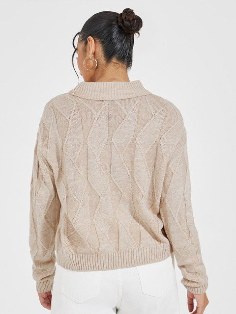 Styli Women High Neck Boxy Fit Sweater - Image 3