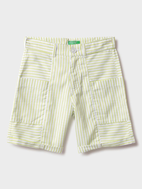 United Colors of Benetton Boys Striped High-Rise Technology Shorts