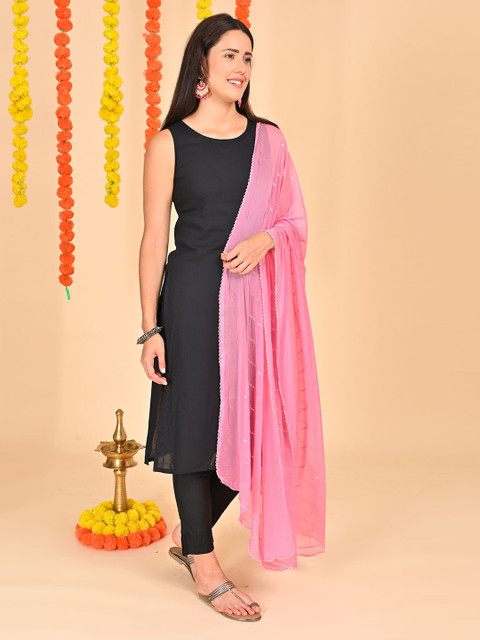 HELLA FASHIONS Striped Mukaish Sequence Embroidery Chiffon Dupatta - Image 6