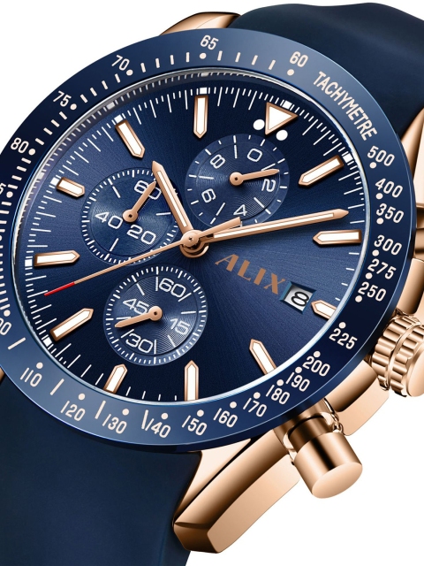 ALIX Men Brass Dial & Straps Analogue Chronograph Watch AL3014T RGBEBE - Image 4
