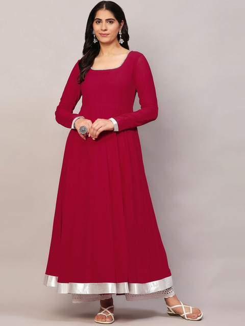 Poshak Hub Beads and Stones Georgette Anarkali Kurta