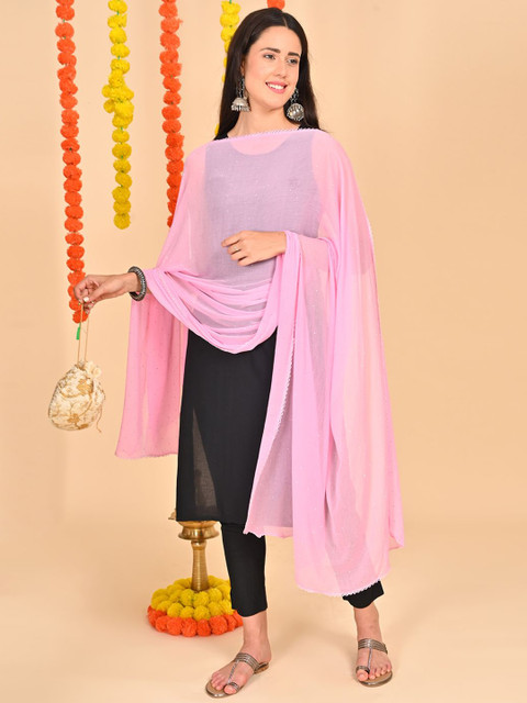 HELLA FASHIONS Polka Dots Printed Chiffon Dupatta