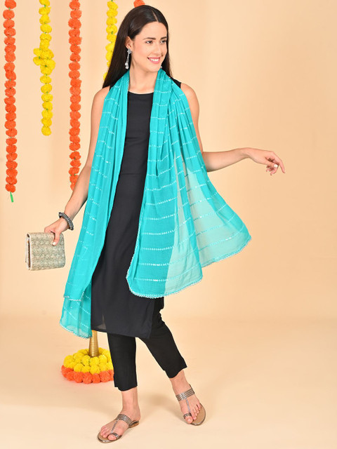 HELLA FASHIONS Striped Chiffon Dupatta