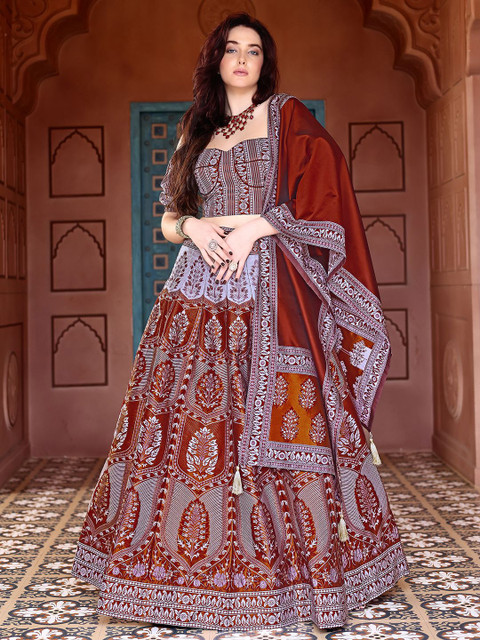 PURVAJA Ready to Wear Lehenga & Unstitched Blouse With Dupatta