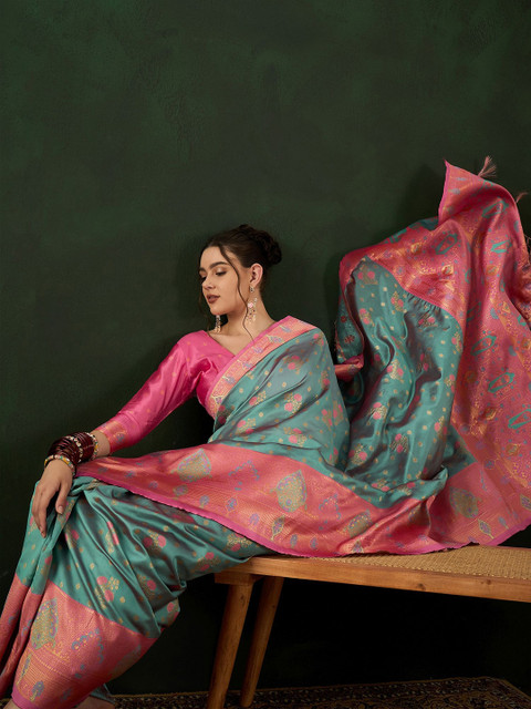 Sangria Woven Design Saree With Blouse Piece