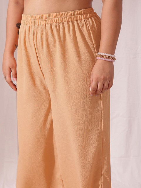 CURVY STREET Plus Size Round Neck Long Sleeves Top With Trousers - Image 3