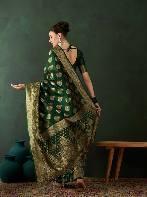Sangria Woven Design Saree With Blouse Piece - Image 4