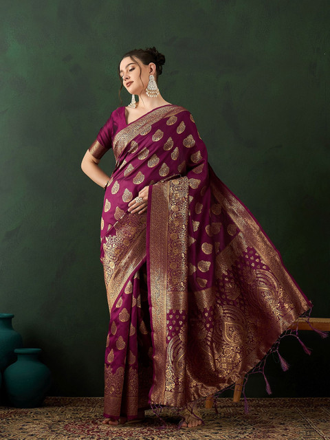 Sangria Woven Design Saree With Blouse Piece - Image 2