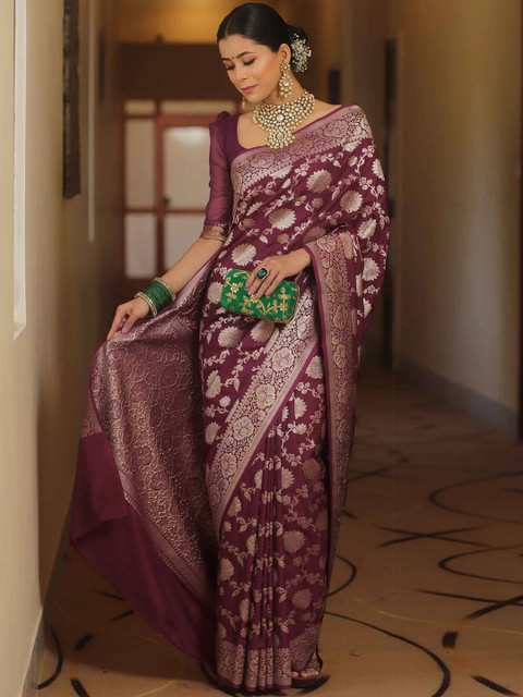 KALINI Woven Design Zari Banarasi Saree