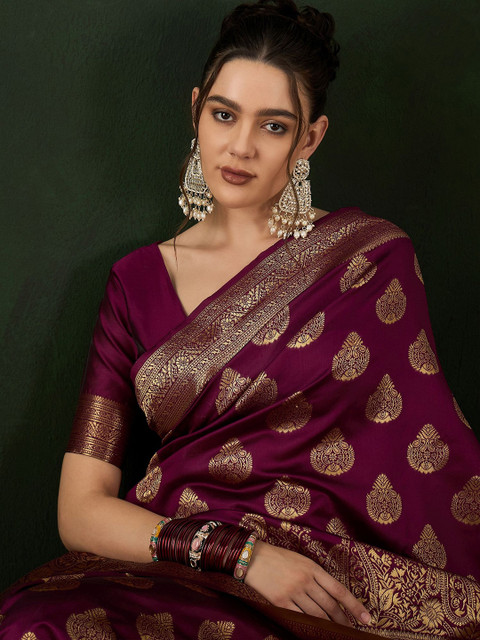 Sangria Woven Design Saree With Blouse Piece - Image 6