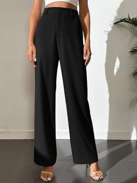 BROADSTAR Women Smart High-Rise Easy Wash Trousers