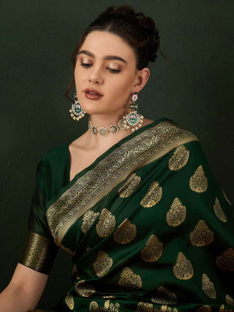 Sangria Woven Design Saree With Blouse Piece - Image 6