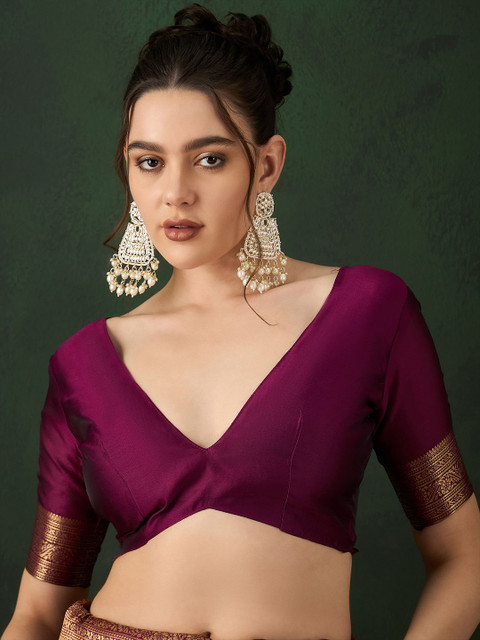 Sangria Woven Design Saree With Blouse Piece - Image 7