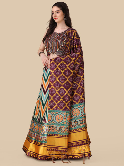 Kaizen TEXO FAB Printed Semi-Stitched Lehenga & Unstitched Blouse With Dupatta - Image 5