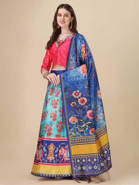Kaizen TEXO FAB Digital Printed Semi-Stitched Lehenga & Unstitched Blouse
