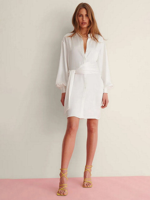 Roadster Georgette Solid Above Knee Shirt Dress