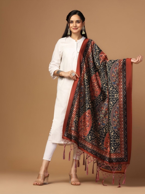 Kaizen TEXO FAB Ethnic Motifs Digital Printed Assam Silk Dupatta