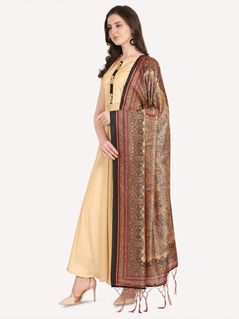 Kaizen TEXO FAB Ethnic Motifs Printed Assam Silk Dupatta - Image 3
