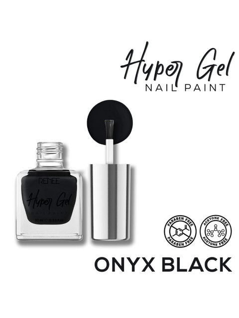 Renee Hyper Gel Nail Paint 10ml - Onyx Black - Image 3