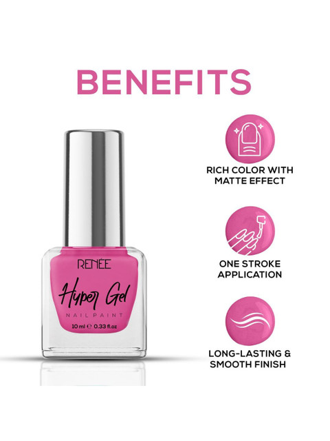 Renee Hyper Gel Nail Paint 10ml - Haute Pink - Image 4