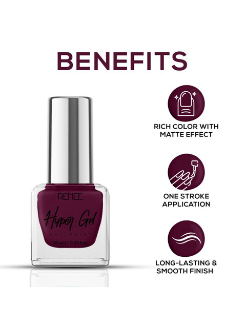 Renee Hyper Gel Long-Lasting Nail Paint 10ml - French Plum - Image 4