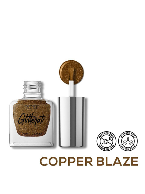 Renee Glitterati Long Lasting Nail Paint 10 ml - Copper Blaze - Image 3
