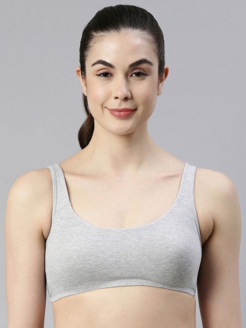 Enamor Non-Padded Wirefree & High Coverage Low Impact Sports Bra Sb06