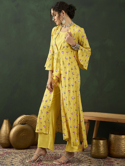 Sangria Printed Top With Palazzo Co-Ords - Image 4