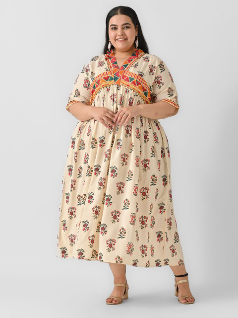 Shape of me by Rustorange Floral Print Plus Size Maxi Dress - Image 6