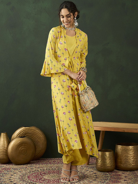 Sangria Printed Top With Palazzo Co-Ords - Image 2