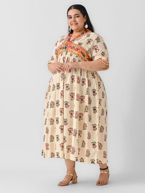 Shape of me by Rustorange Floral Print Plus Size Maxi Dress - Image 4