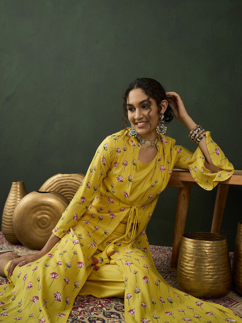 Sangria Printed Top With Palazzo Co-Ords - Image 7