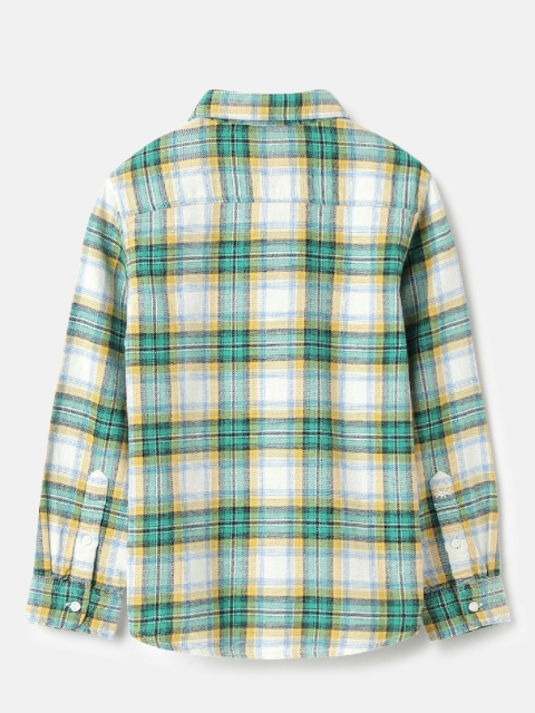 United Colors of Benetton Boys Spread Collar Tartan Checked Cotton Casual Shirt - Image 2