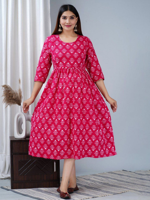 TANISHA Floral Print Maternity Empire Midi Dress