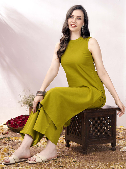 Anouk Regular Cotton Kurta with Palazzos