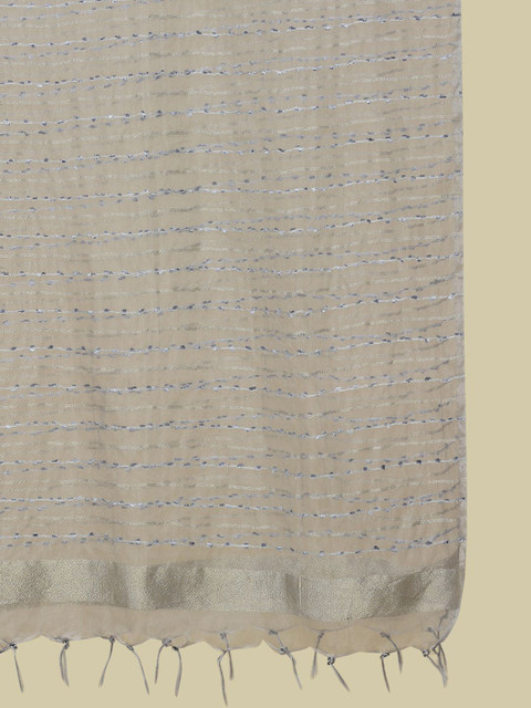Dupatta Bazaar Woven Design Organza Dupatta with Zari - Image 6