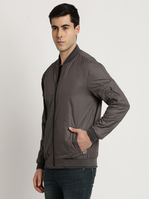 Turtle Men Solid Reversible Bomber Jacket - Image 5