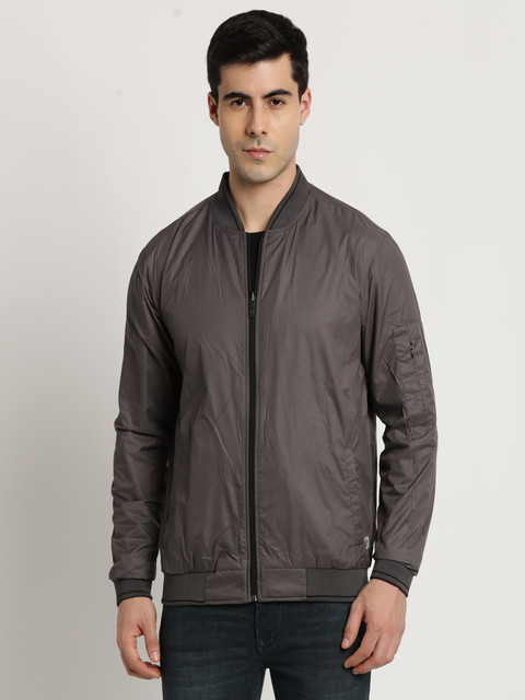 Turtle Men Solid Reversible Bomber Jacket - Image 3
