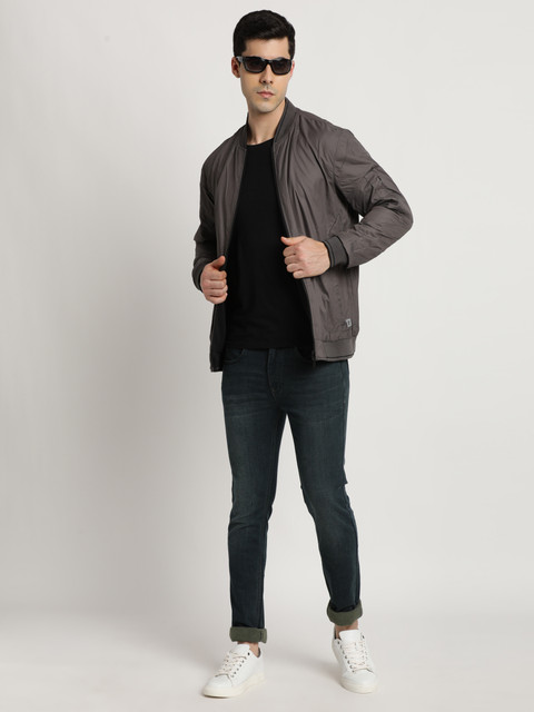 Turtle Men Solid Reversible Bomber Jacket - Image 4