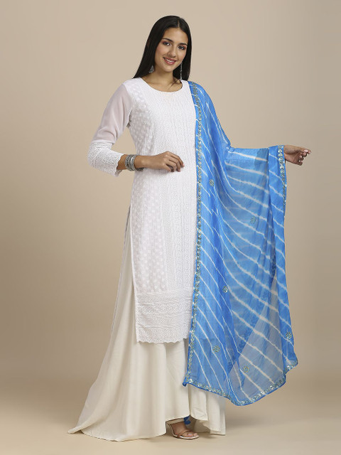 Dupatta Bazaar Leheriya Printed Embellished Dupatta