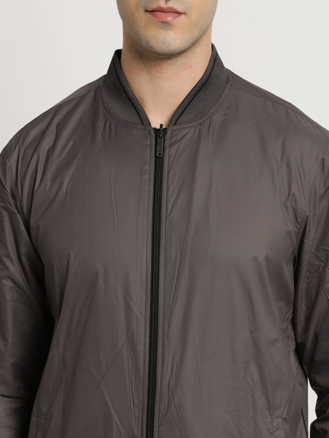 Turtle Men Solid Reversible Bomber Jacket - Image 6