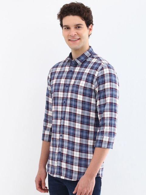 Allen Solly Men Custom Spread Collar Tartan Checked Cotton Casual Shirt - Image 3