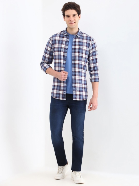 Allen Solly Men Custom Spread Collar Tartan Checked Cotton Casual Shirt - Image 5