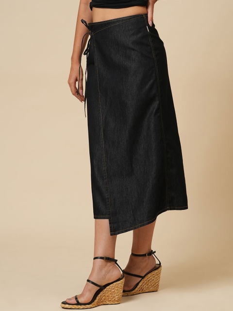 Chemistry Women Denim Faux Wrap Midi Skirt - Image 3