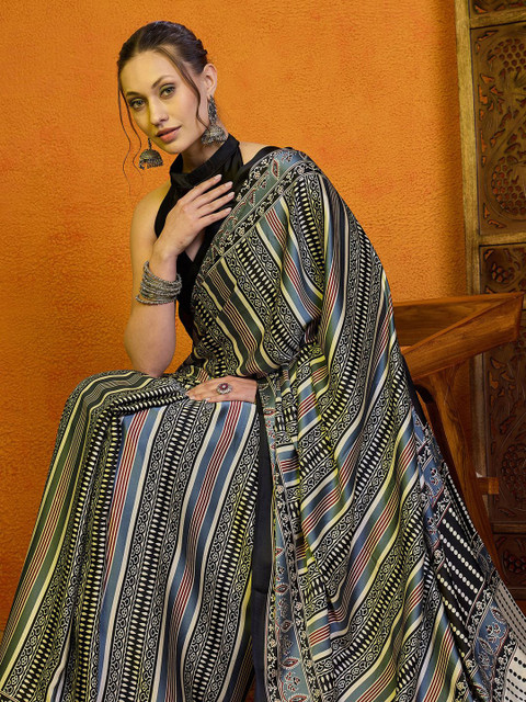 Sangria Ethnic Motifs Printed Saree