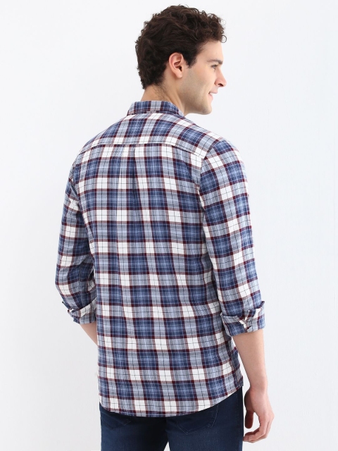 Allen Solly Men Custom Spread Collar Tartan Checked Cotton Casual Shirt - Image 4